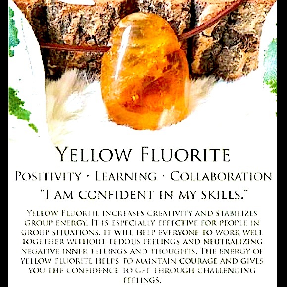 YELLOW PURPLE FLUORITE POINT HERBAL - Picture 4 of 7